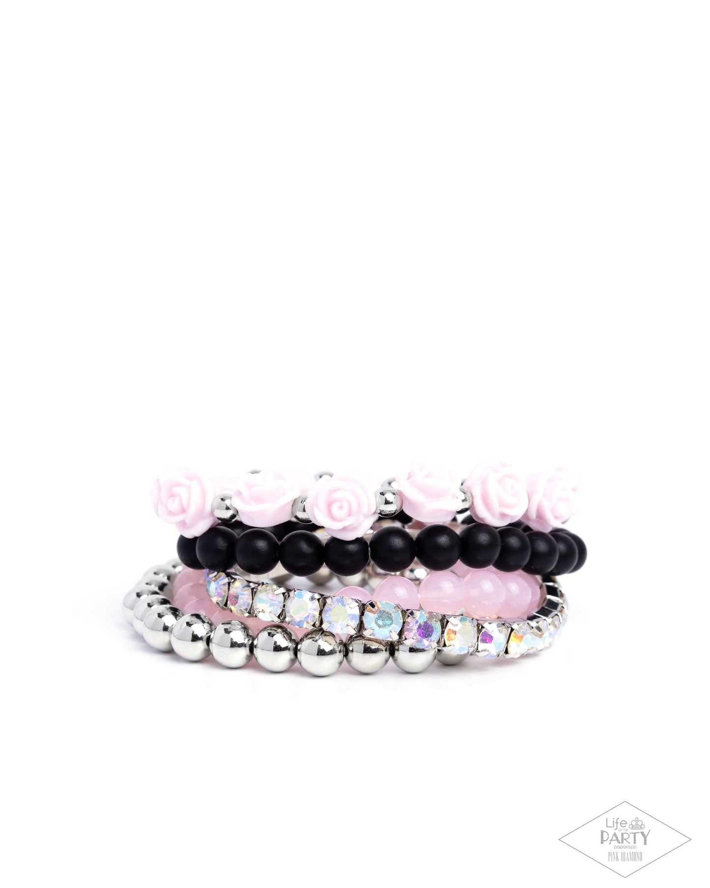 Rose Garden Grandeur Pink Stretch Bracelet - Paparazzi Accessories