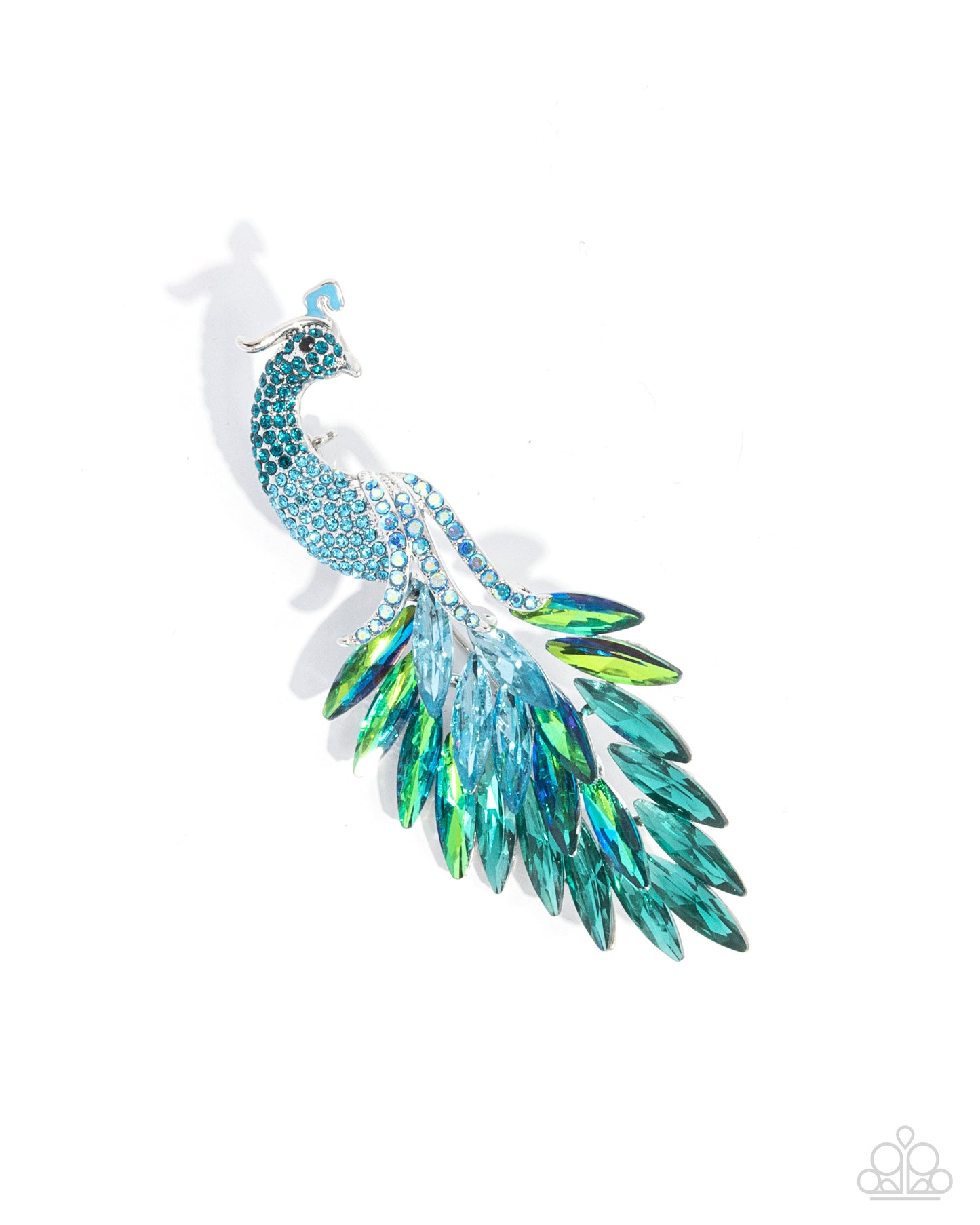 Peacock Pedestal Blue Brooch - Paparazzi Accessories