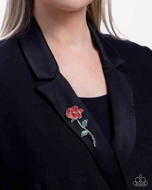 Reliable Rose Red Brooch - Paparazzi Accessories