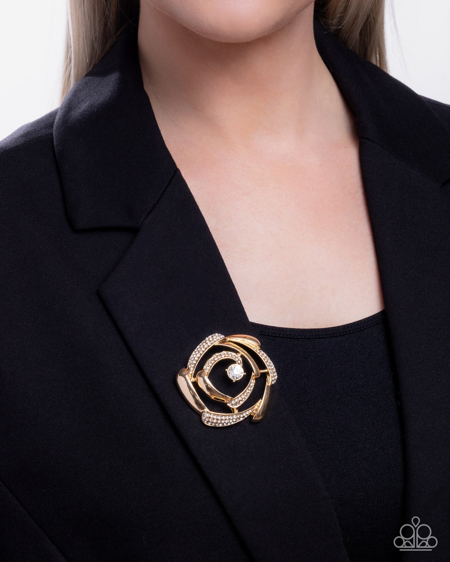 Singing Spirals Gold Brooch - Paparazzi Accessories