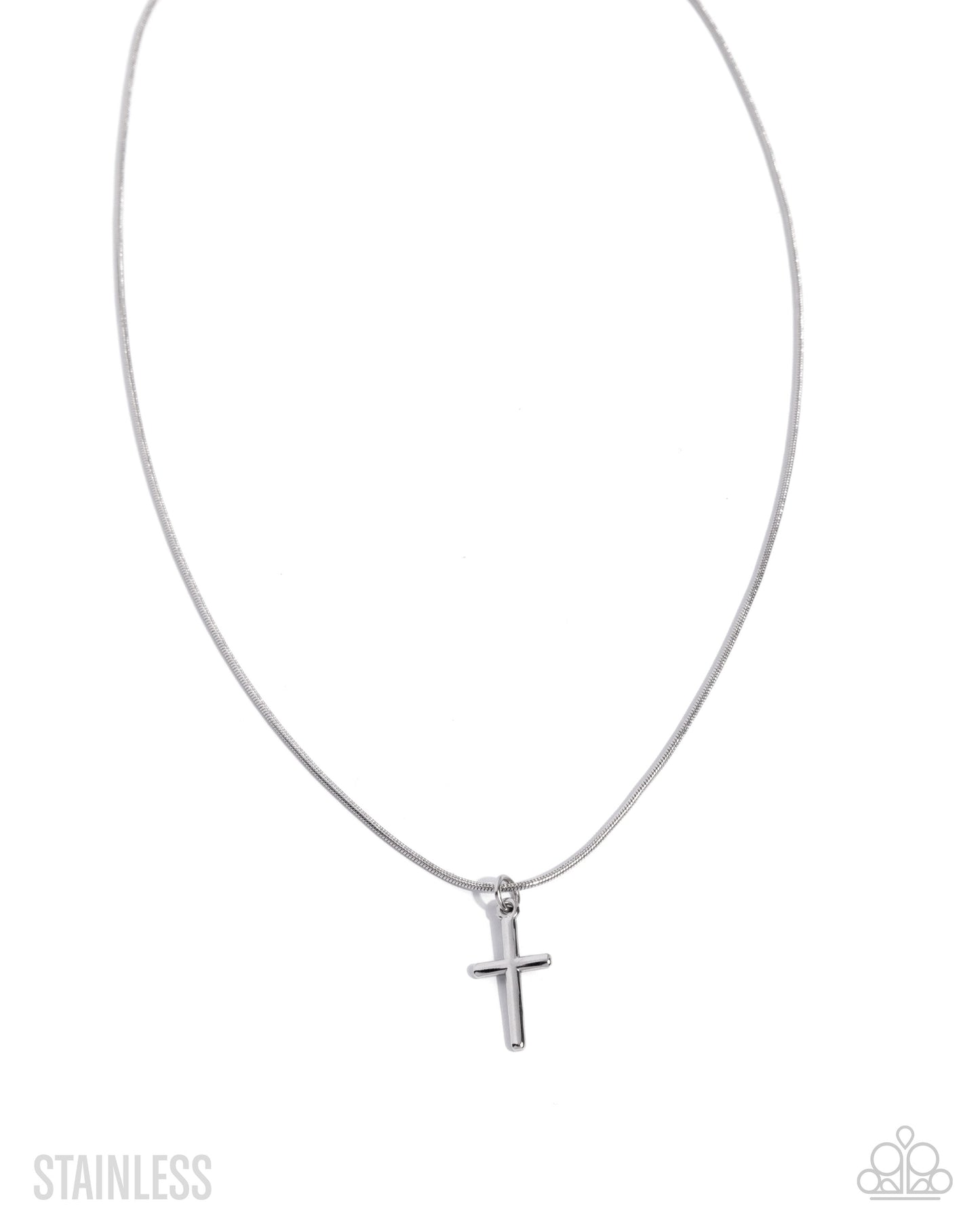 Giving Grace Silver Stainless Steel Cross Necklace - Paparazzi Accessories