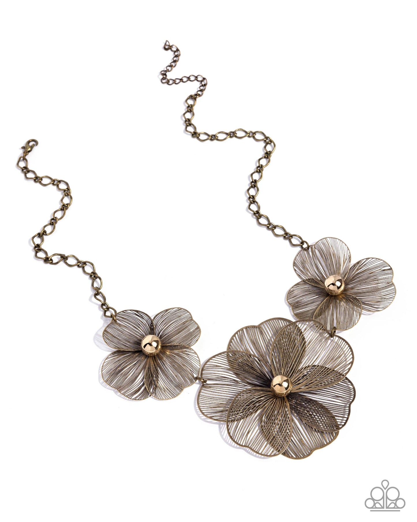 Wiry Wreath Brass Necklace - Paparazzi Accessories