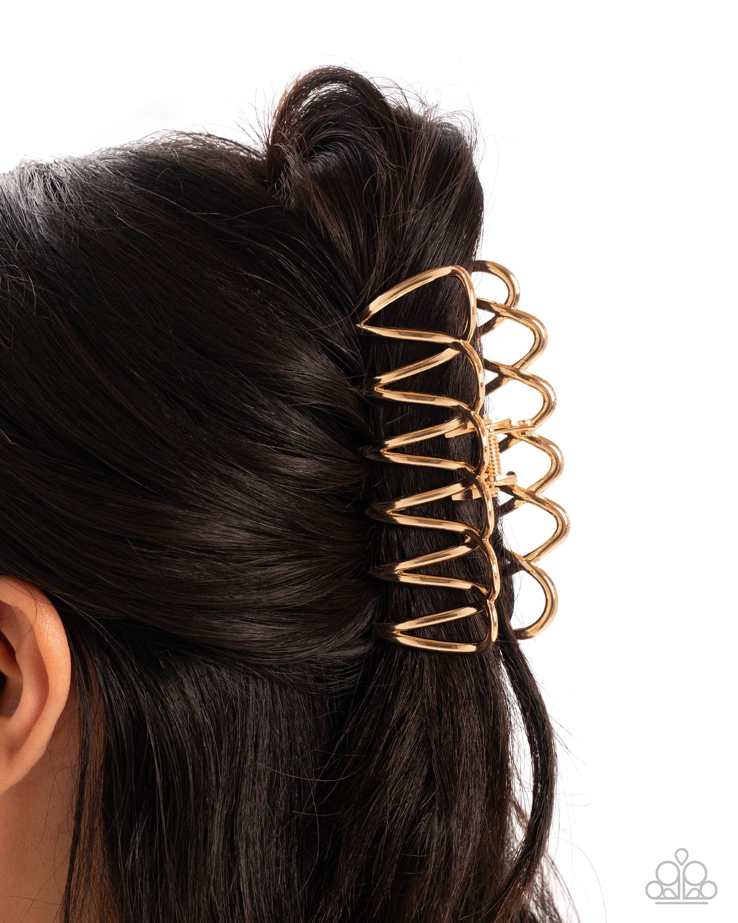 Scalloped Showstopper Gold Claw Clip - Paparazzi Accessories