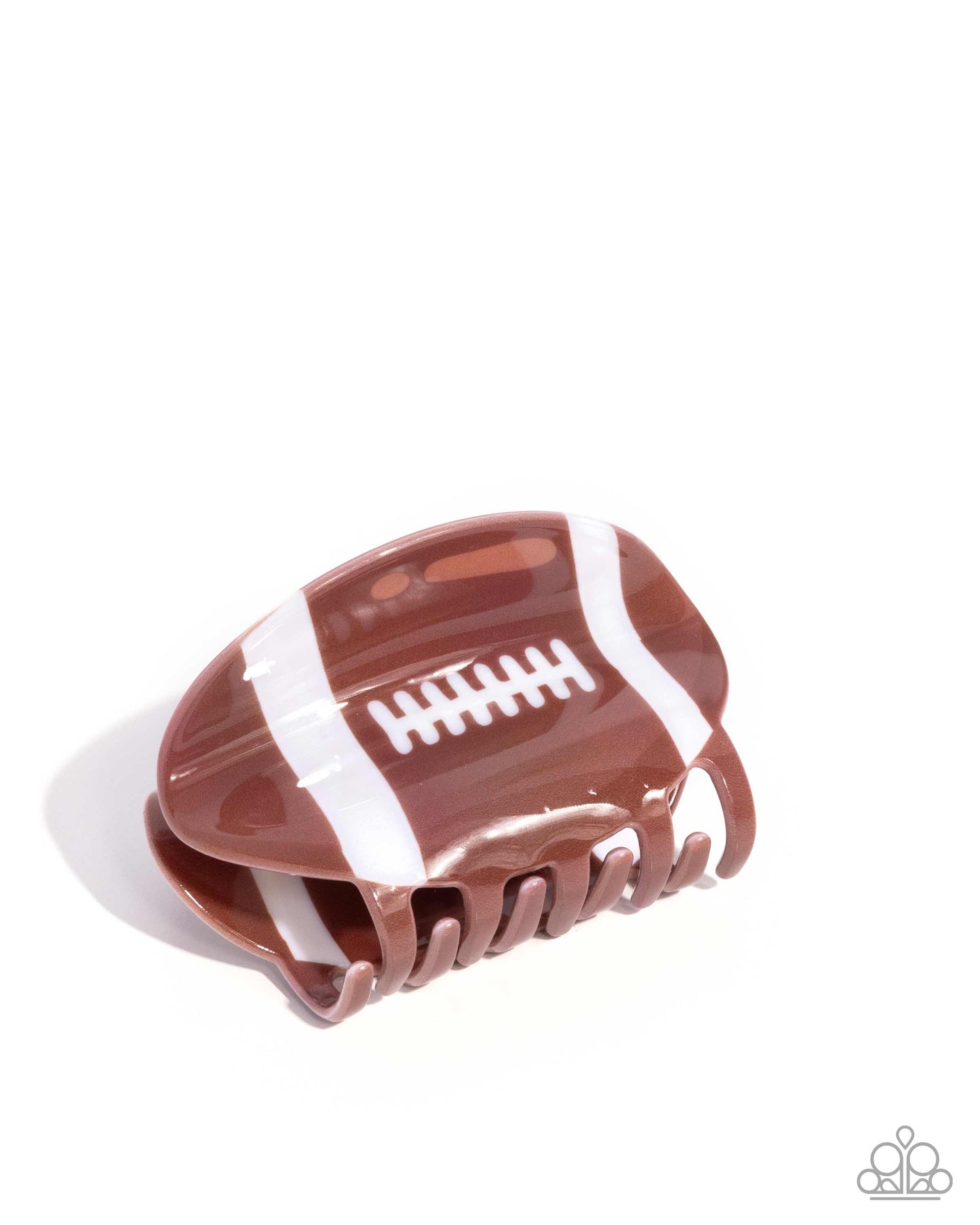 Touchdown Tale Brown Football Hair Clip - Paparazzi Accessories