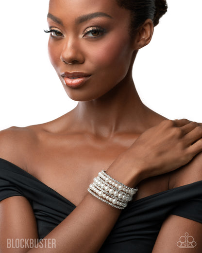 Finalized Flair White Pearl Coil Bracelet - Paparazzi Accessories