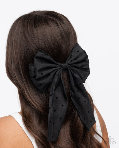 Here We BOW Again Black Hair Bow - Paparazzi Accessories
