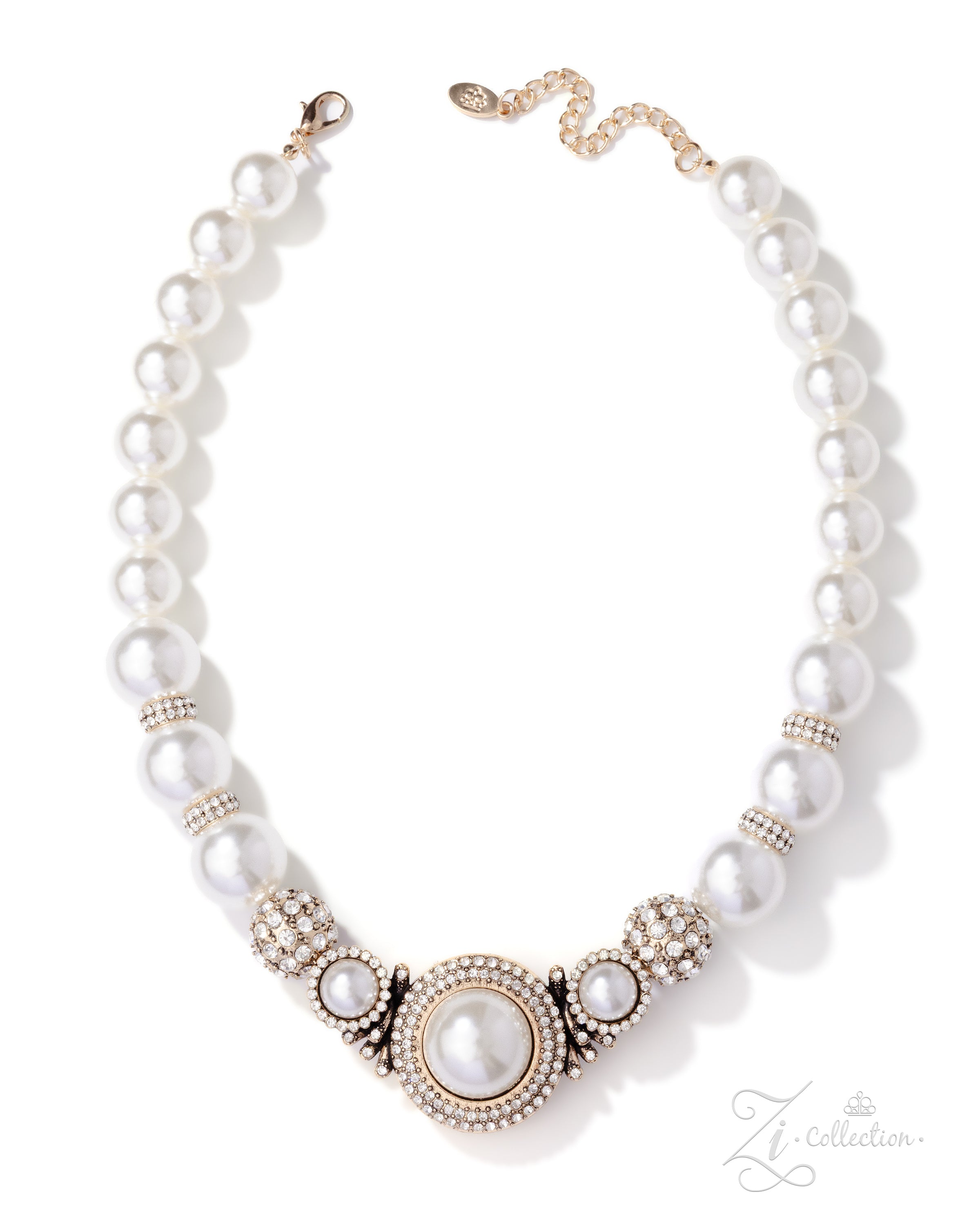 アクセサリー pearl Dignified Gold Pearl 2025 Zi Necklace - Paparazzi Accessories – 3D