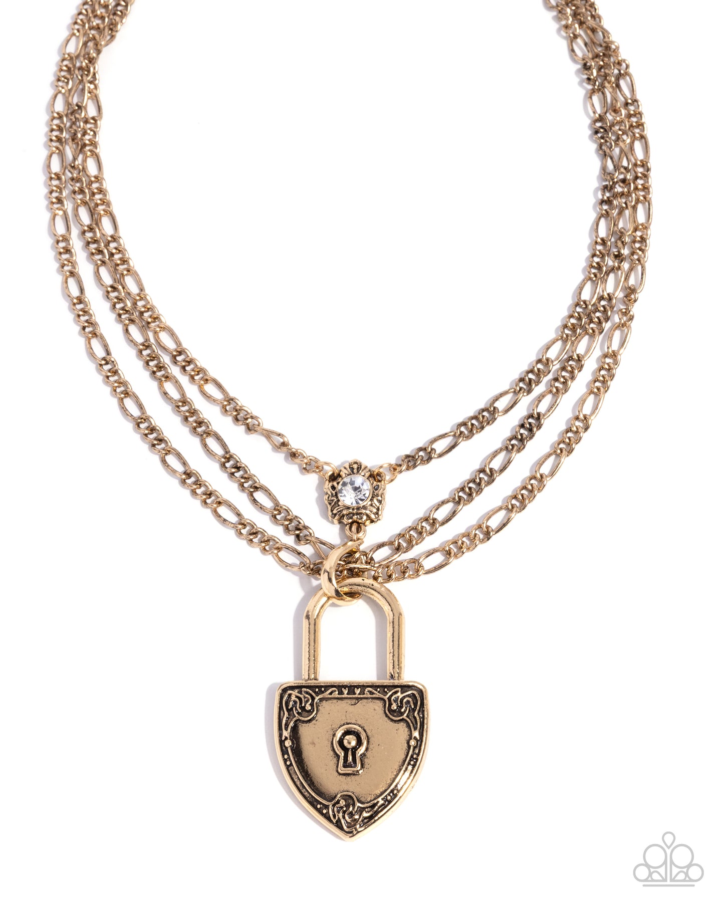 LOCK Show Gold Necklace - Paparazzi Accessories