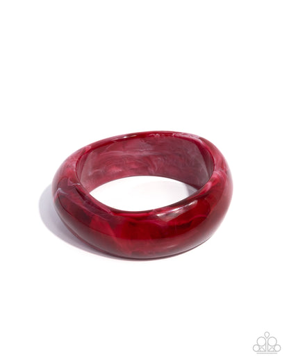 Modest Mirage Red Acrylic Bangle - Paparazzi Accessories