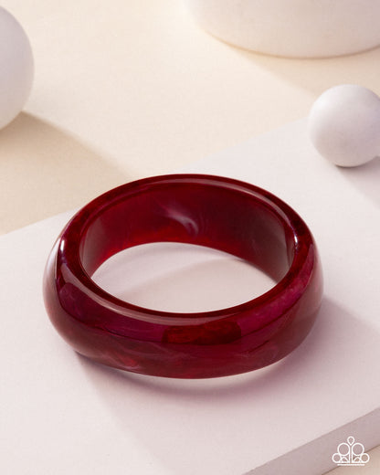 Modest Mirage Red Acrylic Bangle - Paparazzi Accessories