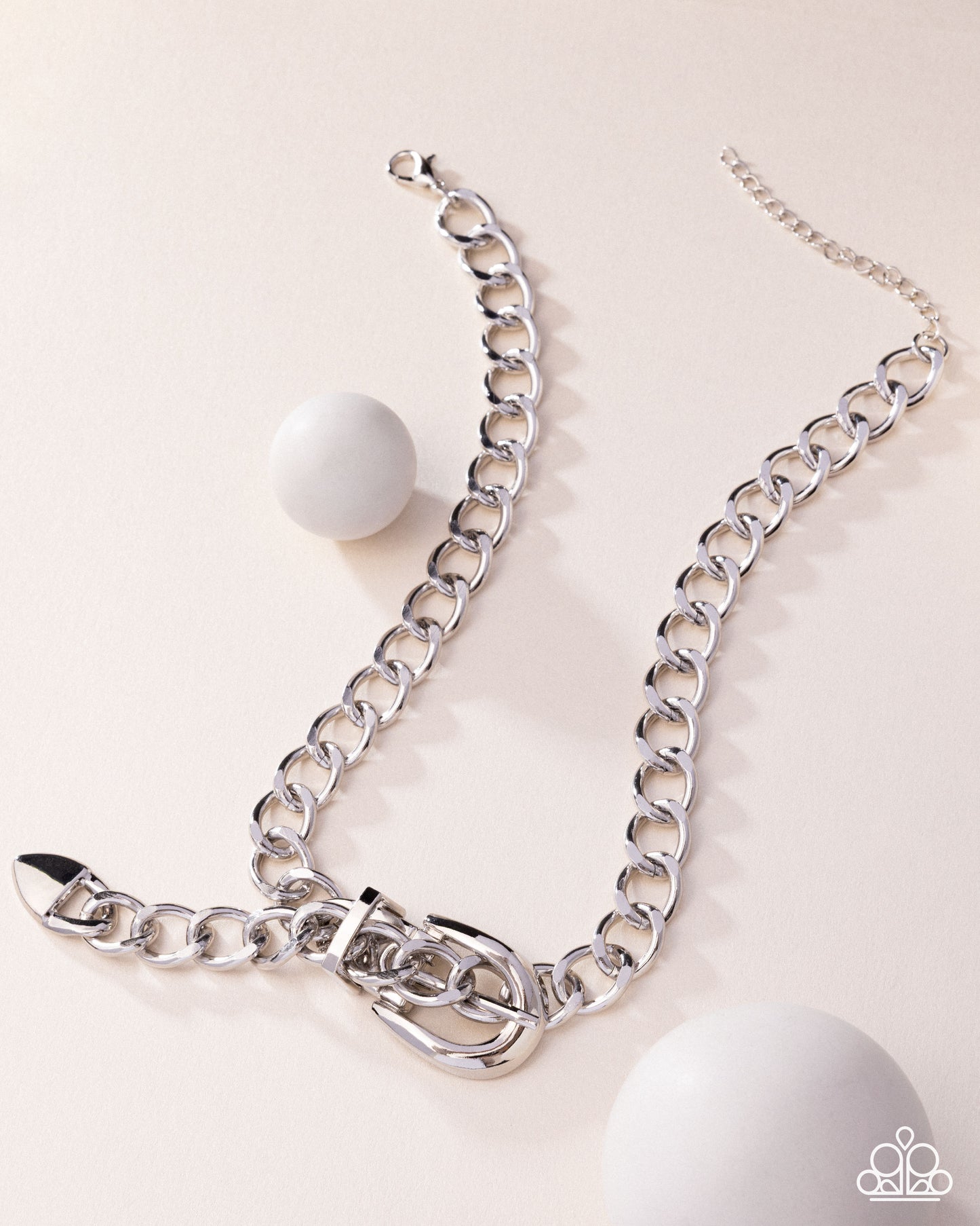 Bold Buckle Silver Necklace - Paparazzi Accessories