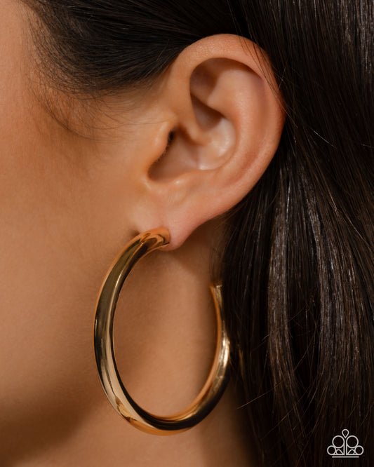 Sinuous Sheen Gold Hoop Earring (March 2026 LOP) - Paparazzi Accessories