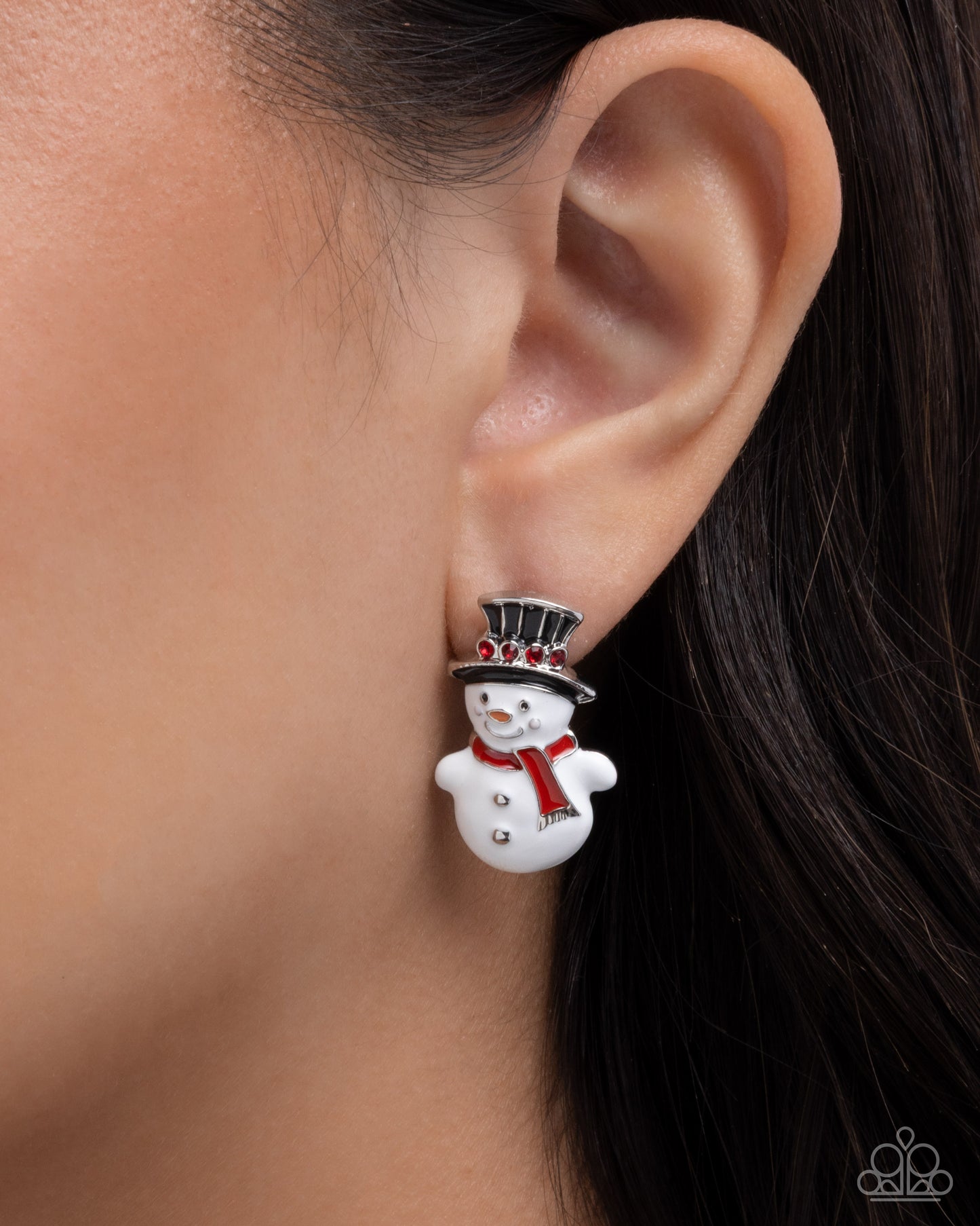 Frosty Flair Multi Snowman Post Earring - Paparazzi Accessories