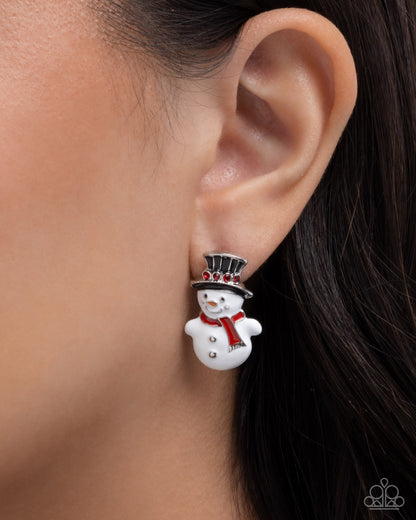Frosty Flair Multi Snowman Post Earring - Paparazzi Accessories