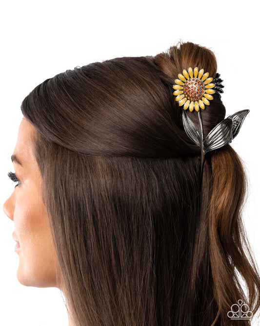 Sunflower Song Yellow Hair Clip - Paparazzi Accessories