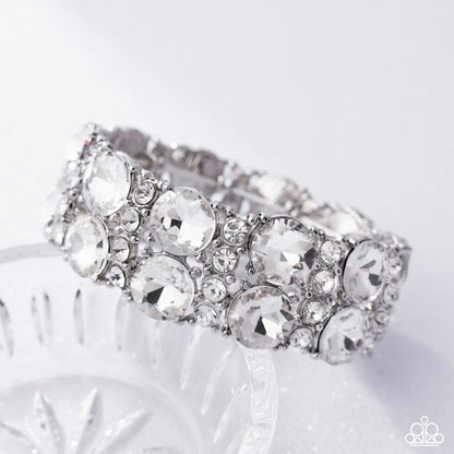 Exact Elegance White Stretch Bracelet (October 2025 LOP) - Paparazzi Accessories