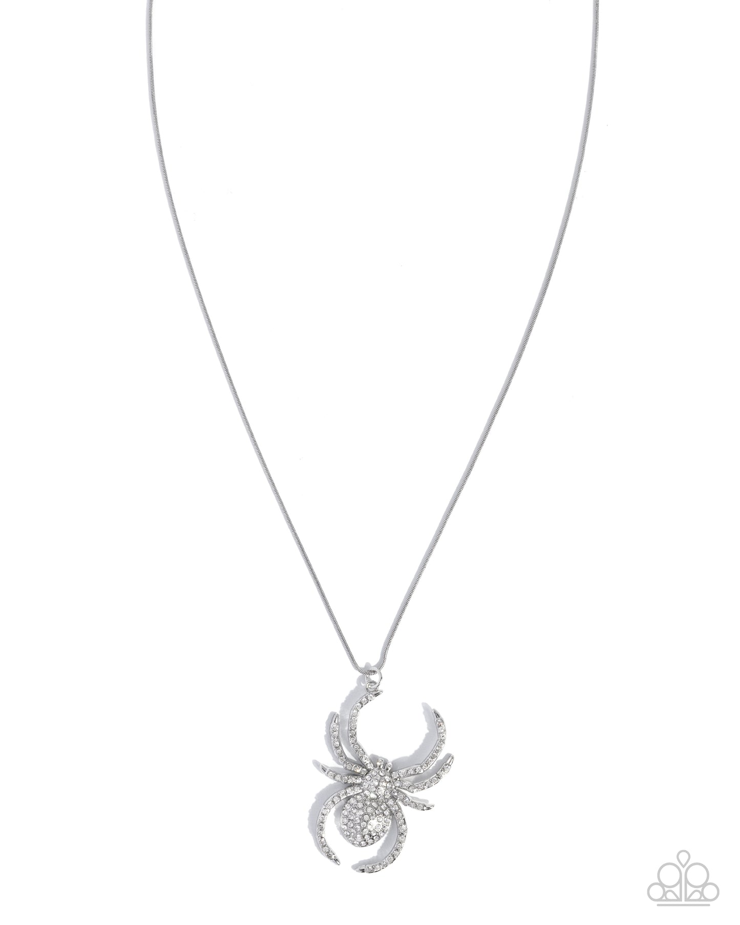 Spider Story White Necklace - Paparazzi Accessories