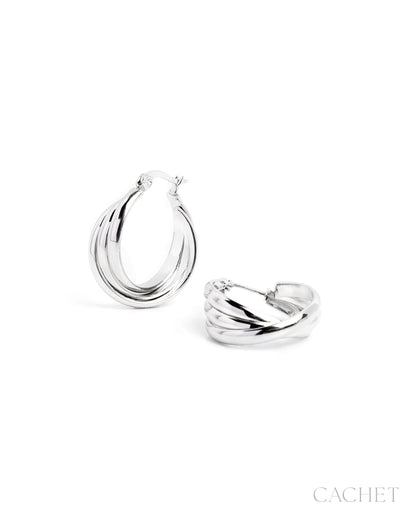 Eclipta Rhodium Earring - Cachet by Paparazzi