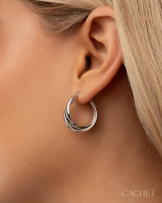 Eclipta Rhodium Earring - Cachet by Paparazzi