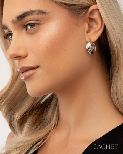 Eclipta Rhodium Earring - Cachet by Paparazzi