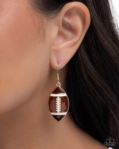 Football Facade Brown Earring