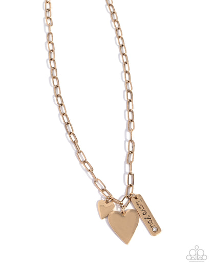 Valentines Victory Gold Necklace - Paparazzi Accessories