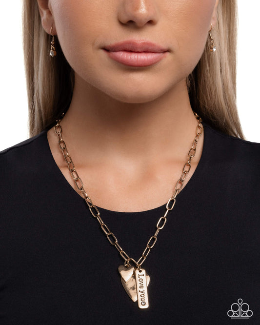 Valentines Victory Gold Necklace - Paparazzi Accessories