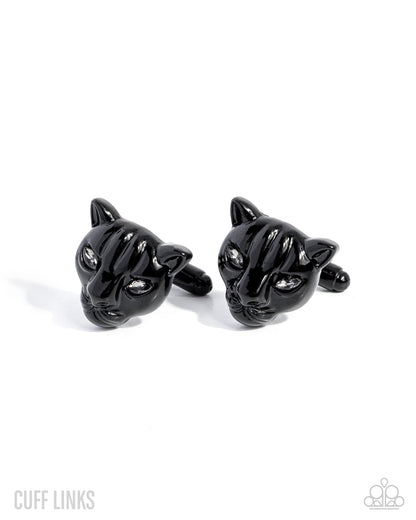 Fierce Focus Black Panther Cuff Links - Paparazzi Accessories