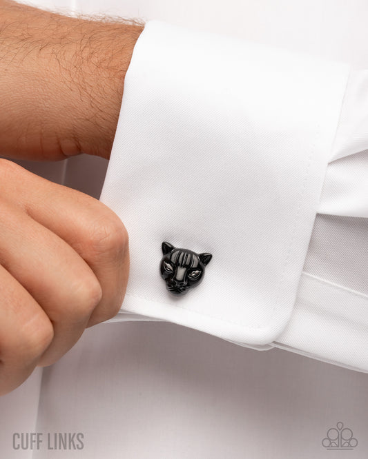 Fierce Focus Black Panther Cuff Links - Paparazzi Accessories