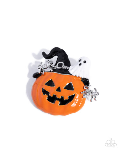 Historic Halloween Orange Brooch - Paparazzi Accessories