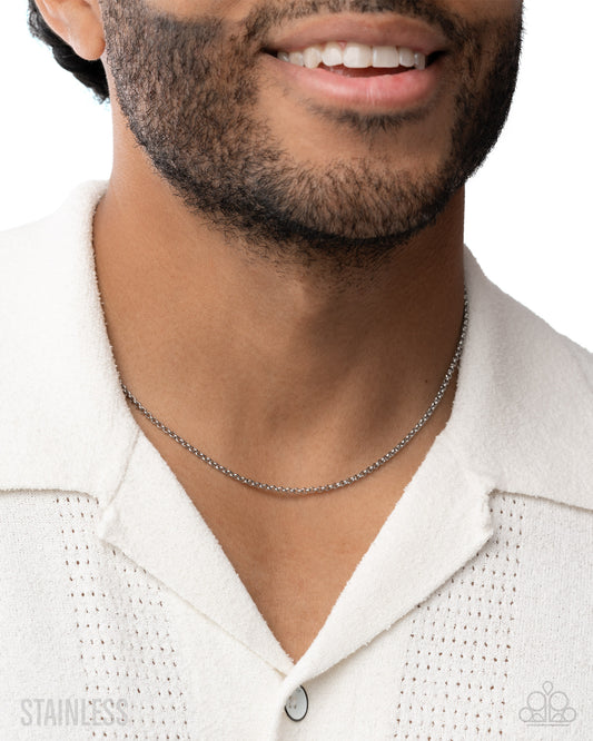 Luminescent Leverage Silver Unisex Necklace