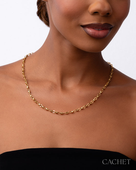 Lien 18K Gold Plated Necklace - Cachet by Paparazzi