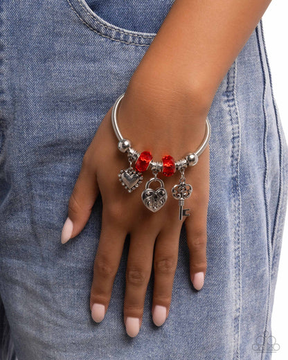 Truly Loveable Red Charm Bracelet - Paparazzi Accessories
