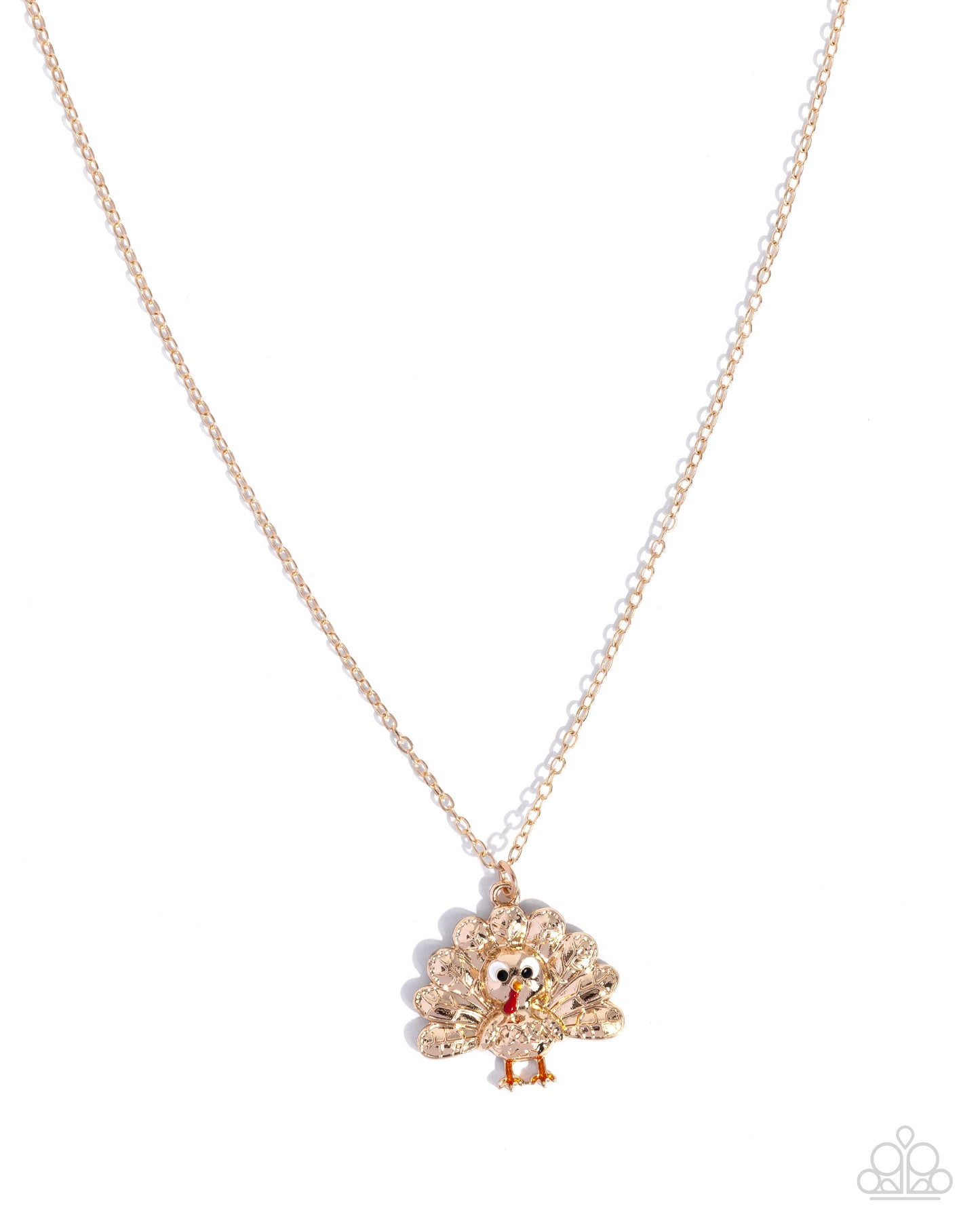 Turkey Tale Gold Necklace & Earring Set - Paparazzi Accessories