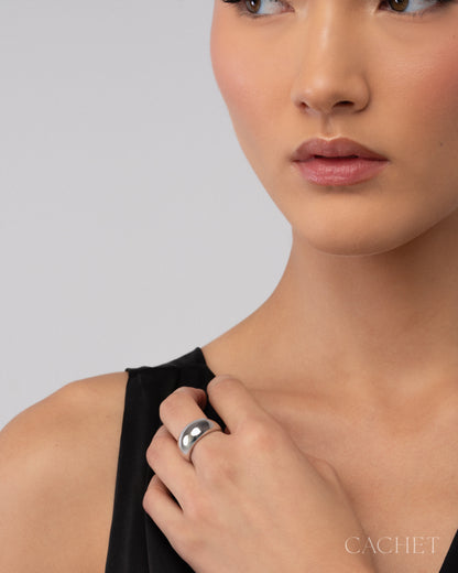 Silque Rhodium-Plated Ring - Cachet by Paparazzi