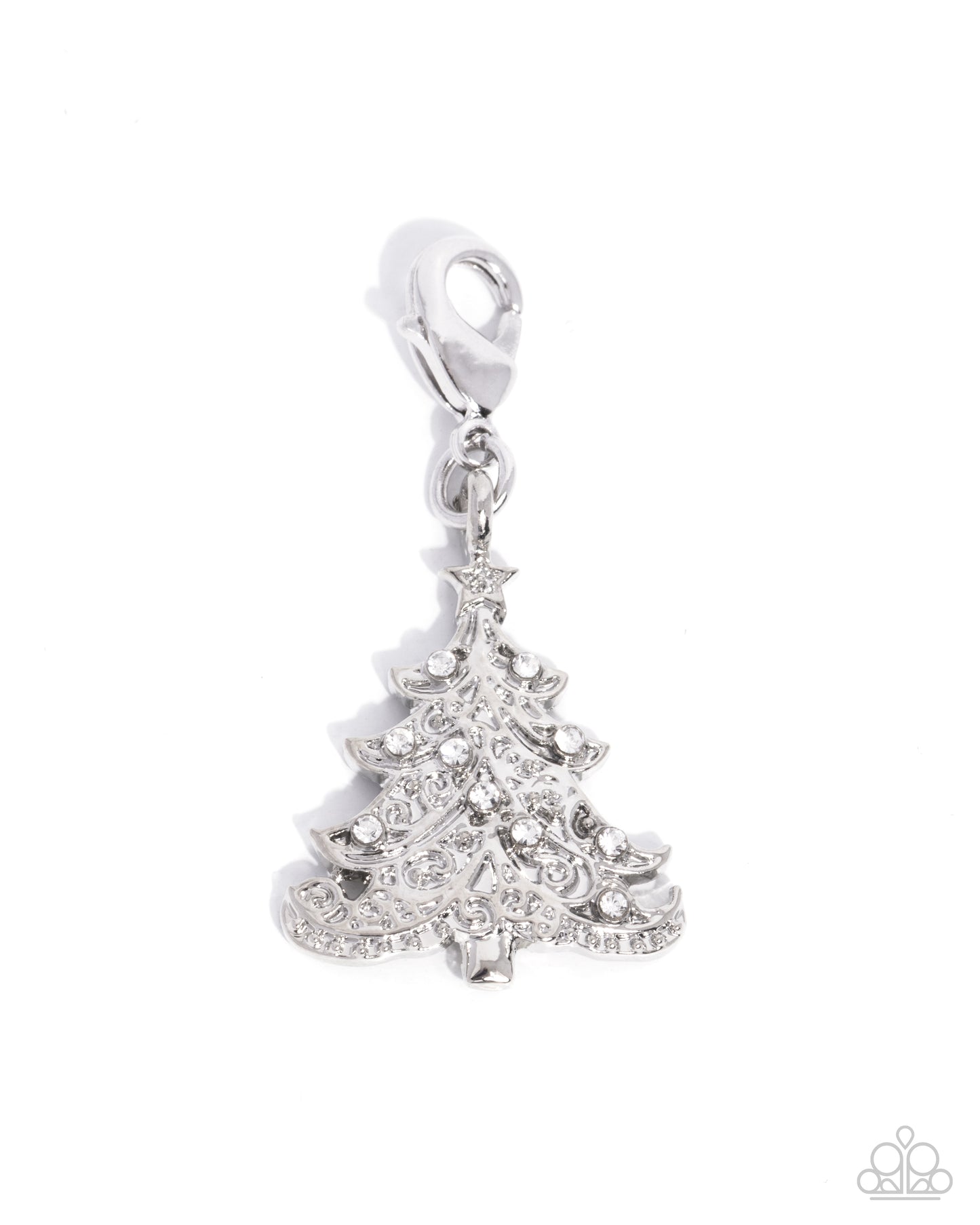 Elaborate Evergreen White Rhodium Charm - Paparazzi Accessories