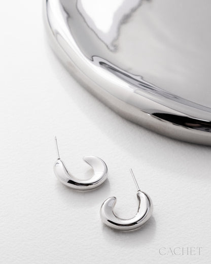 Solstice Rhodium-Plated Hoop Earring - Cachet by Paparazzi