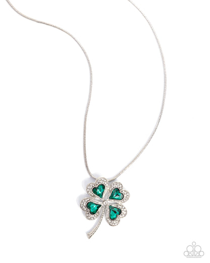 Fortunate Fashion Green Shamrock Necklace - Paparazzi Accessories