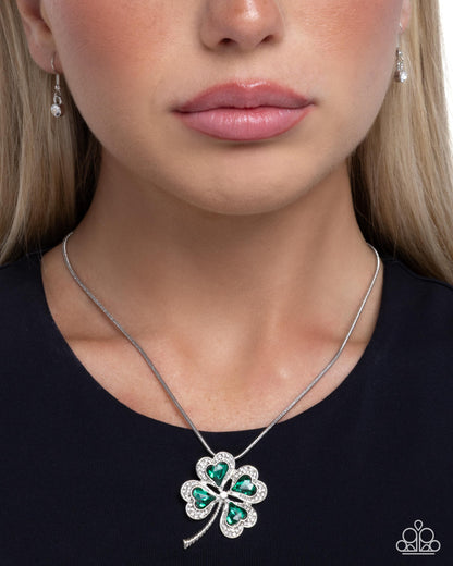 Fortunate Fashion Green Shamrock Necklace - Paparazzi Accessories