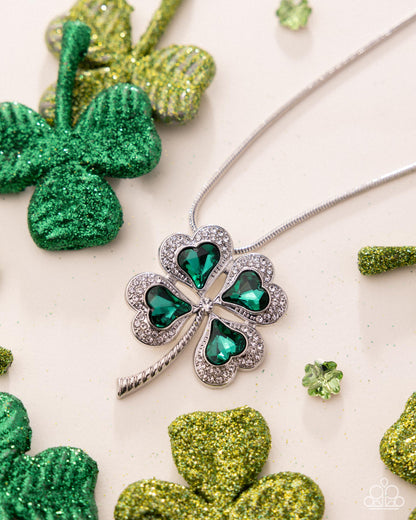 Fortunate Fashion Green Shamrock Necklace - Paparazzi Accessories