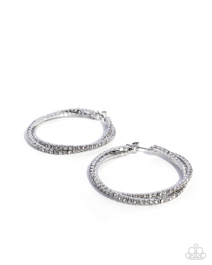 Shopping for Sparkle White Hoop Earring - Paparazzi Accessories