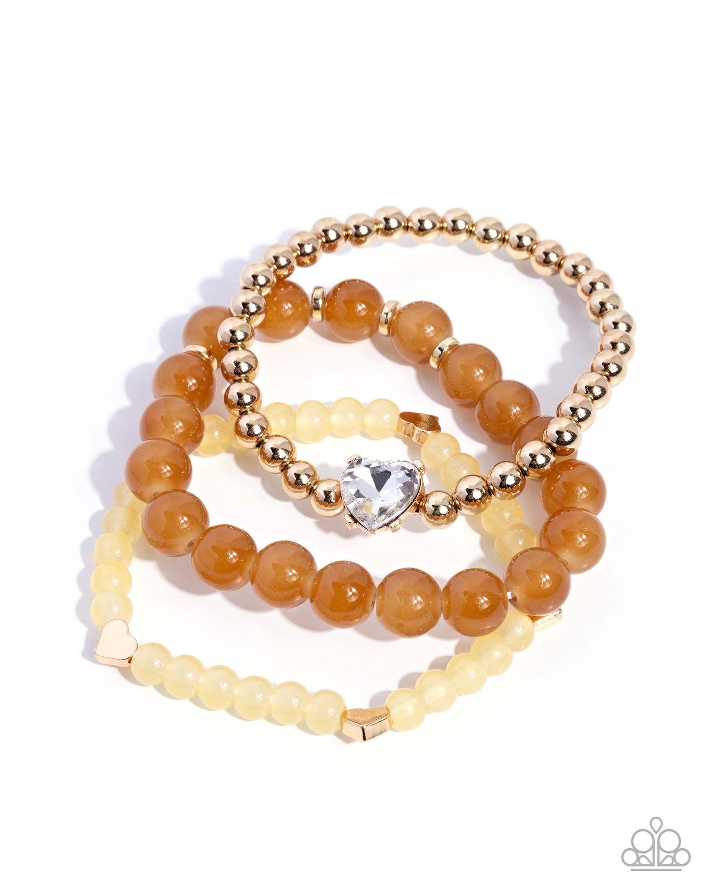 Imperial Impression Brown Heart Stretch Bracelet - Paparazzi Accessories