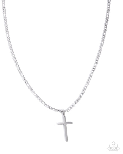 Ethereal Element Silver Cross Necklace - Paparazzi Accessories