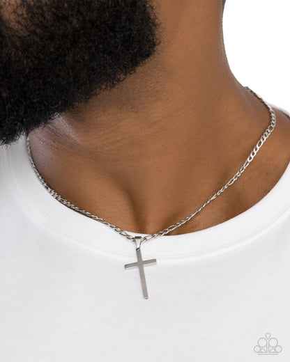 Ethereal Element Silver Cross Necklace - Paparazzi Accessories