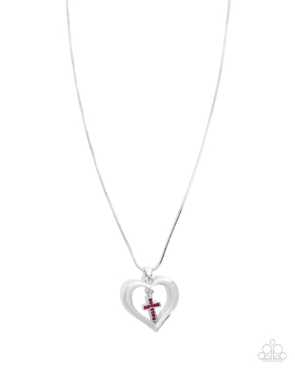Heavenly Honor Red Cross Necklace - Paparazzi Accessories