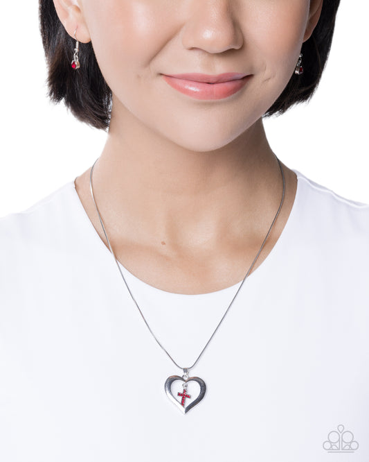 Heavenly Honor Red Cross Necklace - Paparazzi Accessories