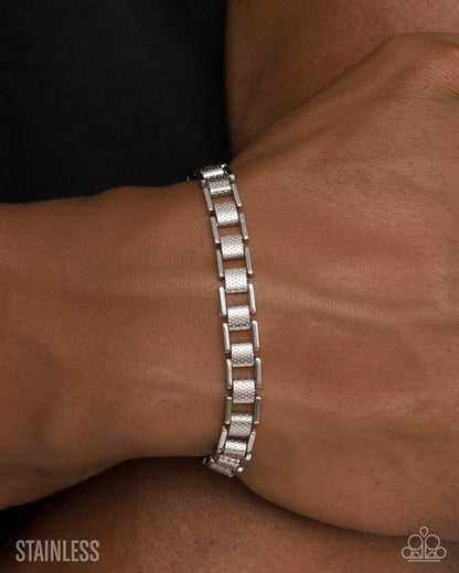 Unreal Unity Silver Stainless Steel Clasp Bracelet - Paparazzi Accessories