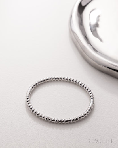 Raydia Rhodium Plated Hinge Hoop Bracelet - Cachet by Paparazzi