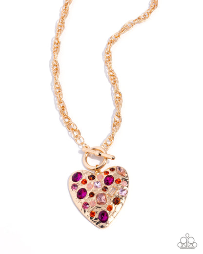 Circulated Chic Pink Heart Necklace (June 2026 LOP) - Paparazzi Accessories