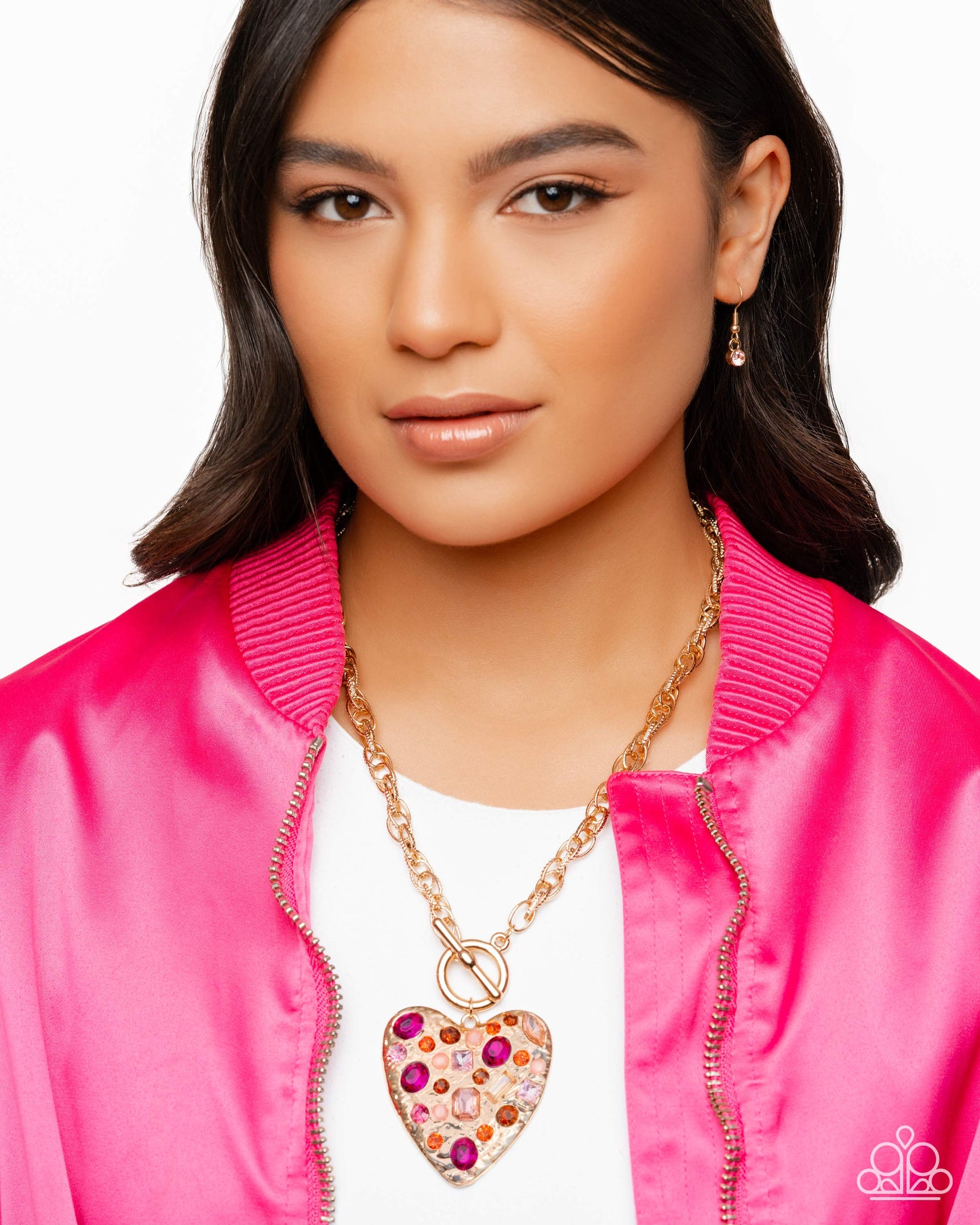 Circulated Chic Pink Heart Necklace (June 2026 LOP) - Paparazzi Accessories